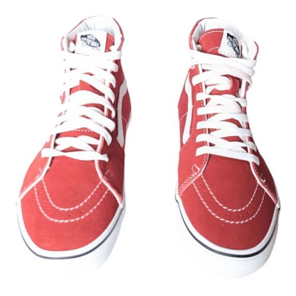 VANS Sk8-Hi Core Classics Red Suede/Canvas Skateboard Sneakers Size 8 - Picture 4 of 9